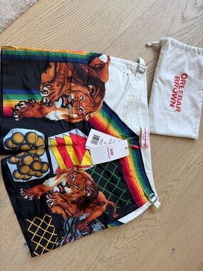 Orlebar Brown Bulldog Swim Shorts Lion Print Multicolor Size 34 NWT Luxury